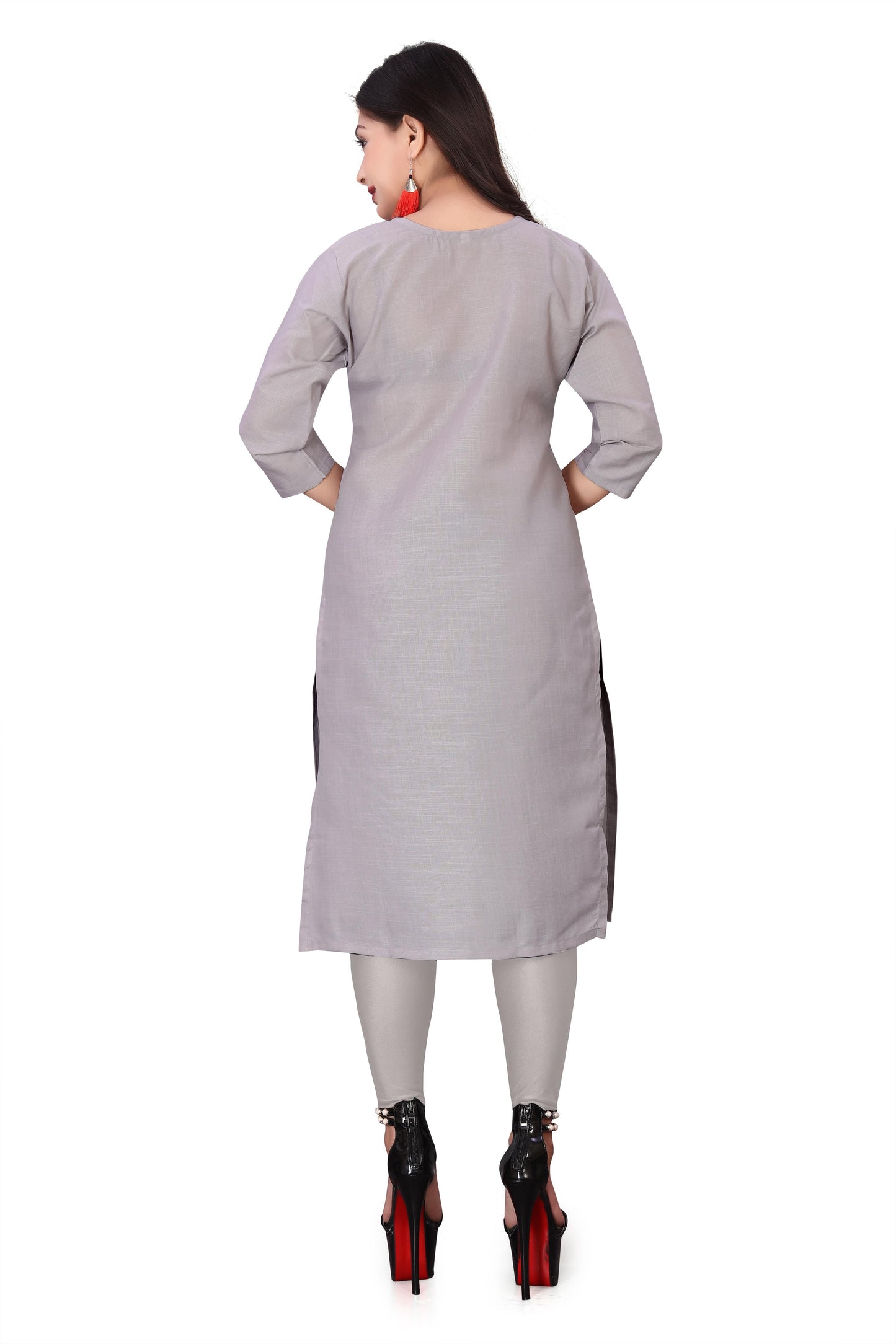 Women's Embroidery Cotton Slub Kurti